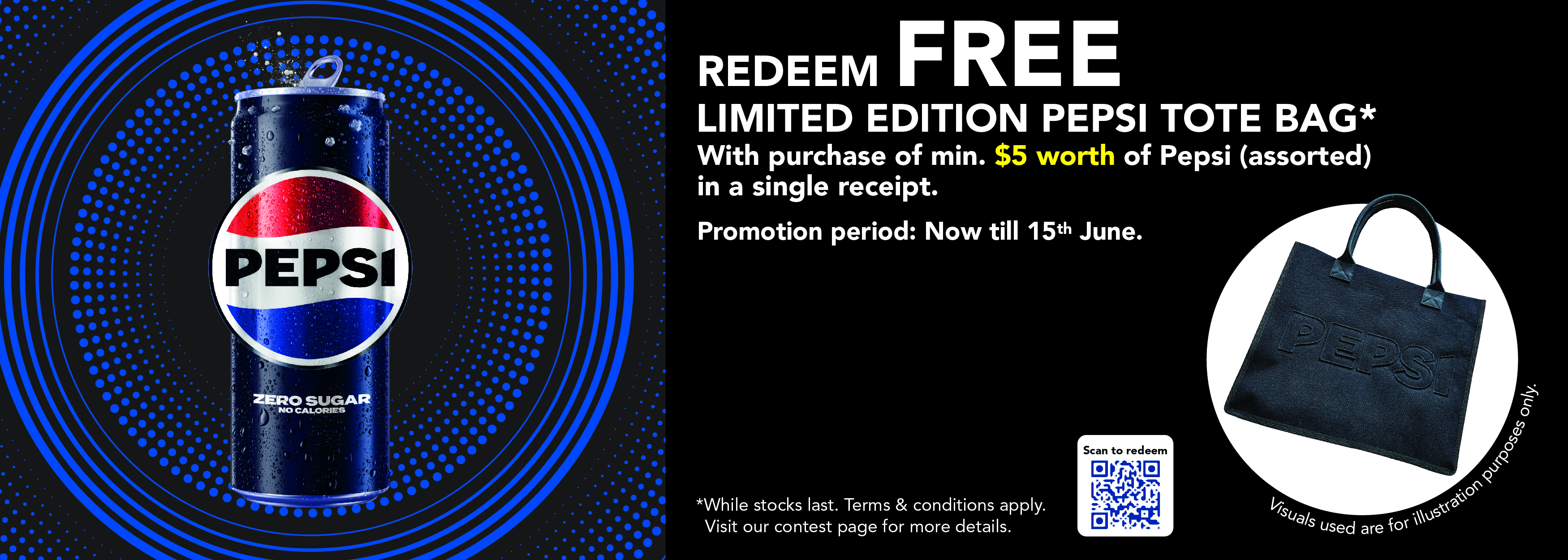 Redeem Free *Limited Edition Pepsi Tote Bag*